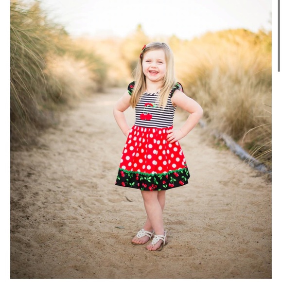 🚨 SOLD Ricrac & Ruffles Cherry Dress - Picture 2 of 6